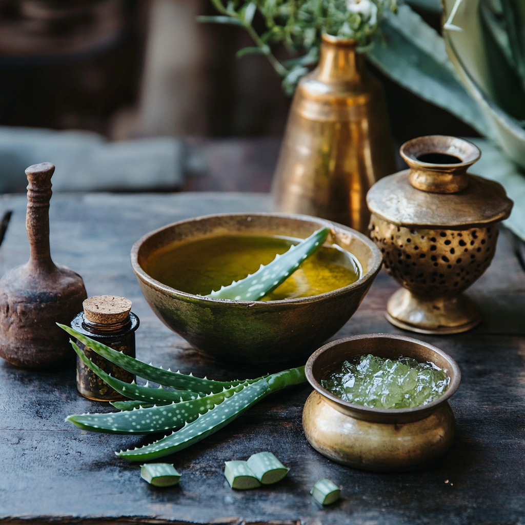 aloe vera in a bowl