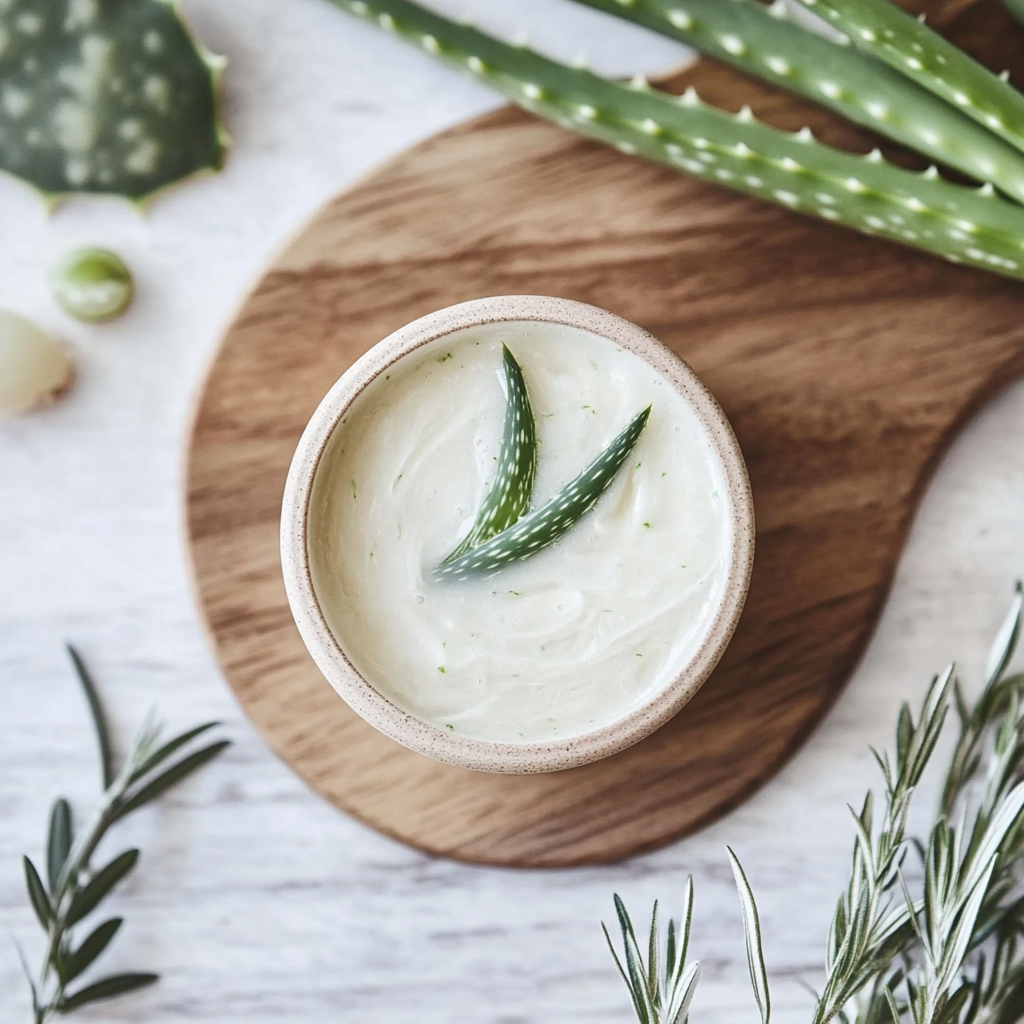 a bowl of aloe vera conditioner