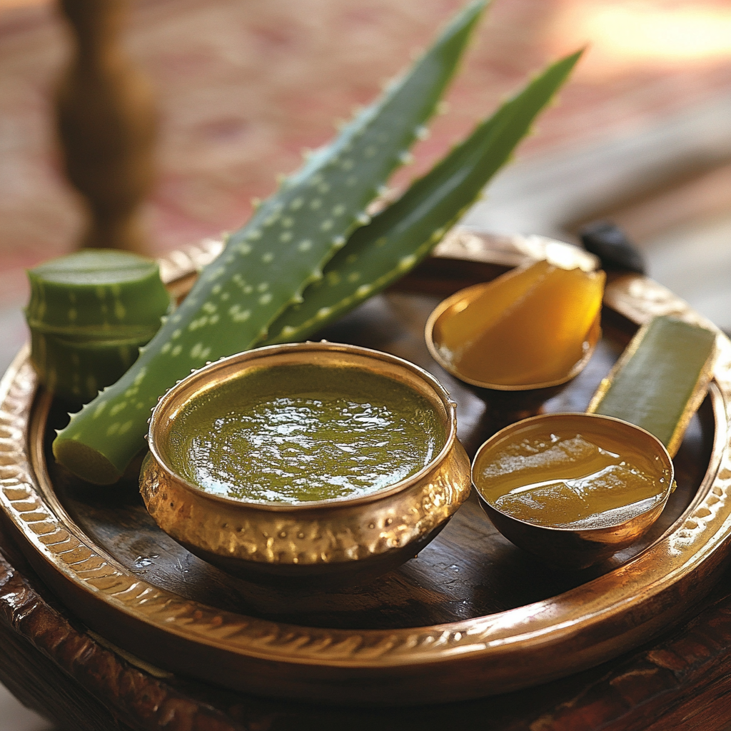 a bowl of aloe vera on a plate