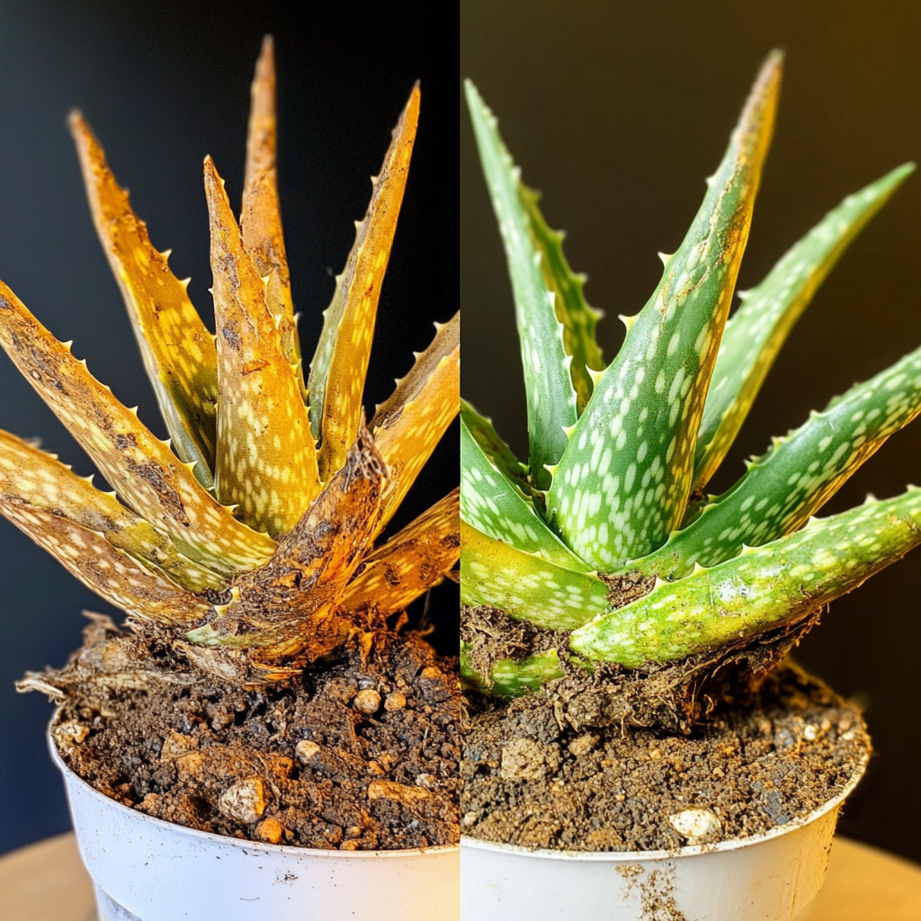 Aloe vera in a pot