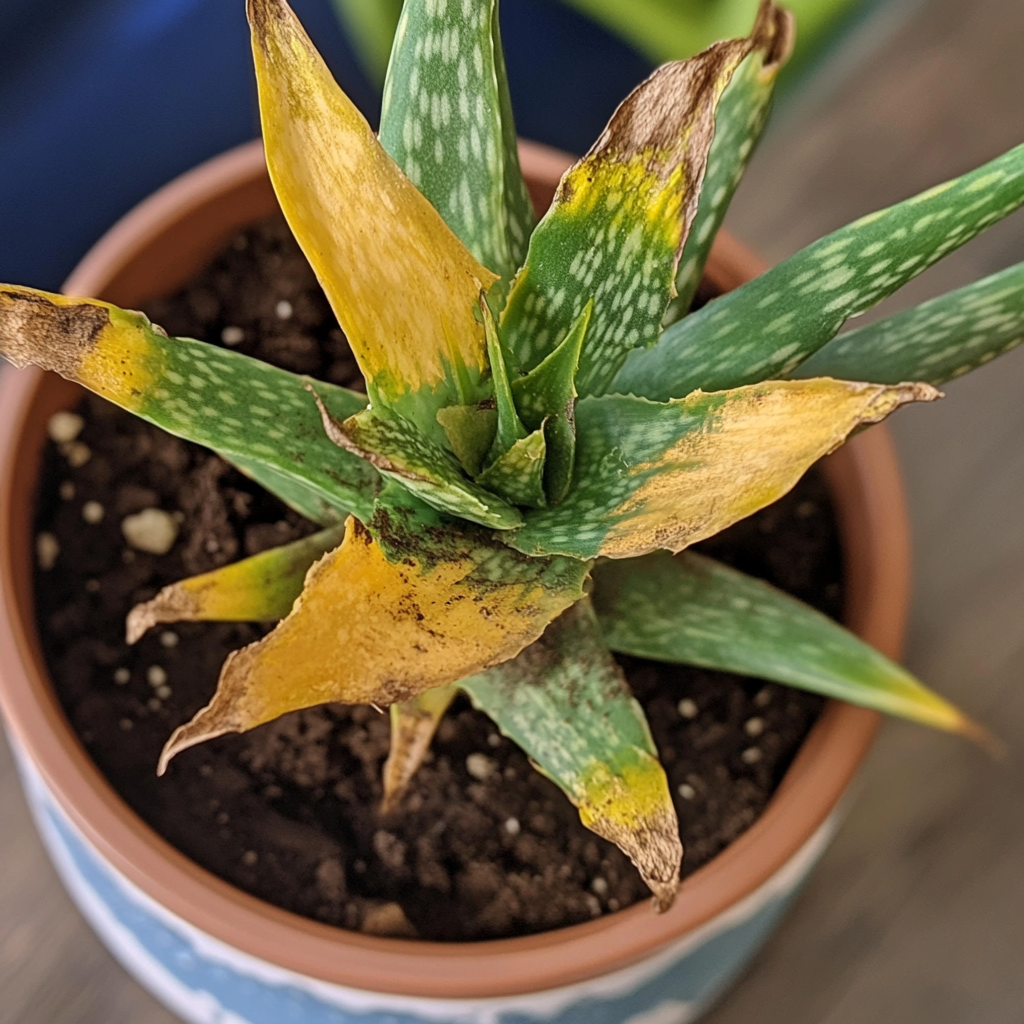 an aloe vera plant in a pot